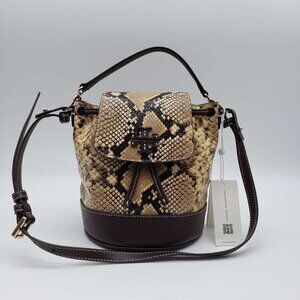 100% Authentic Tory Burch Thea Exotic Mini Bucket Backpack Shoulder Bag